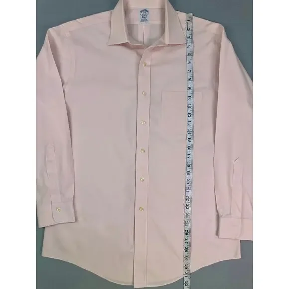 Brooks Brothers Light Pink Supima Cotton Dress Shirt Classic Fit Collar 16-33 - Picture 8 of 10